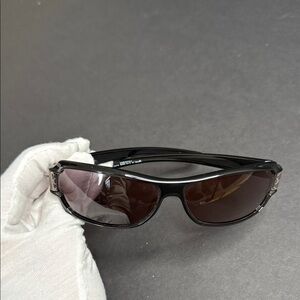 Vintage Italian Gucci Black and Silver Monogram Sunglasses 2547/S